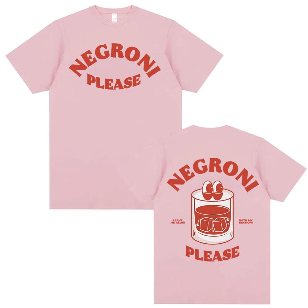 Negroni Please Cartoon Meme T Shirt Funny Cocktail Drink Cute Graphic T Shirts Men Women Hip Hop Summer Short Sleeve Tshirts