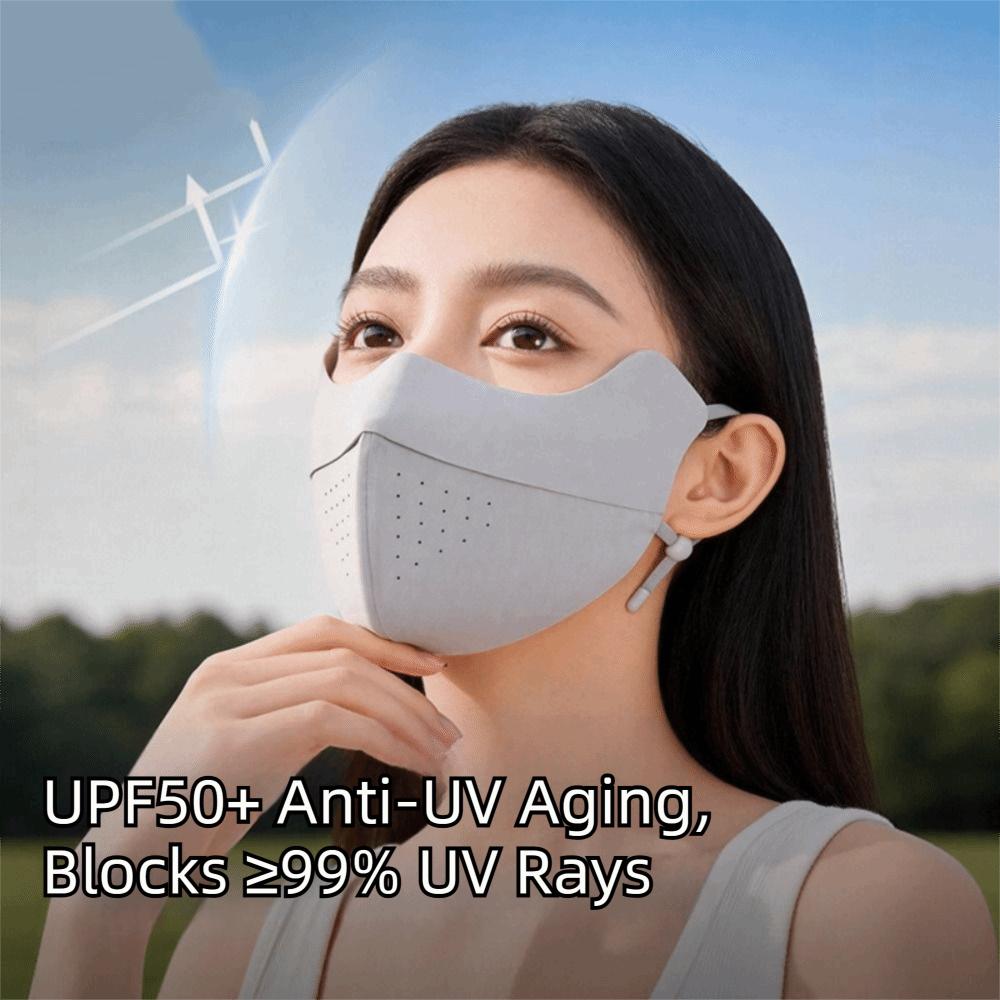 Thin Sunscreen Mask Breathable Face Cover Adjustable Sunscreen Face Scarf Women/Girls