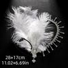 Exquisite Vintage Feather Headband Sequin Crystal Masquerade Hair Band Rhinestone Tassel 1920s Hair Accessories Women