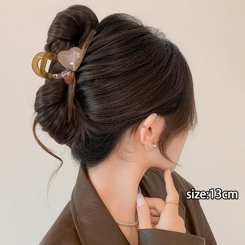 Элегантная большая заколка для волос для женщин 2025 - Шикарный дизайн 'акула' для густых волос