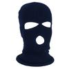 Trifong Knit Balaclava, Navy Blue, 3-Eye Hole, Winter Warmth, Breathable, Lightweight, Full-Head Mask, Windproof, for Airsoft, Motorcycles, Fishing, C