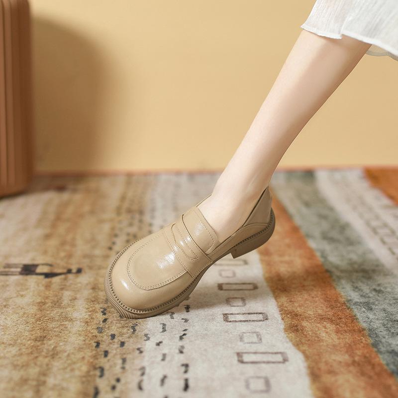 Французские туфли на платформе женские кожаные туфли с одной педалью из лакированной кожи с эффектом ленивой посадки ретро мягкие кожаные туфли из кожи