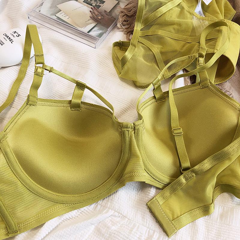 Новый цветной комплект нижнего белья, сексуальный полый комплект с бюстгальтером пуш-ап, женский классический бандажный бюстгальтер, летний кружевной комплект больших размеров с бюстгальтером и трусиками