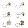 6pcs Mini Skull Car Keyring Resin Craft Skeleton Keychain Halloween Ghost Pendant  Unisex