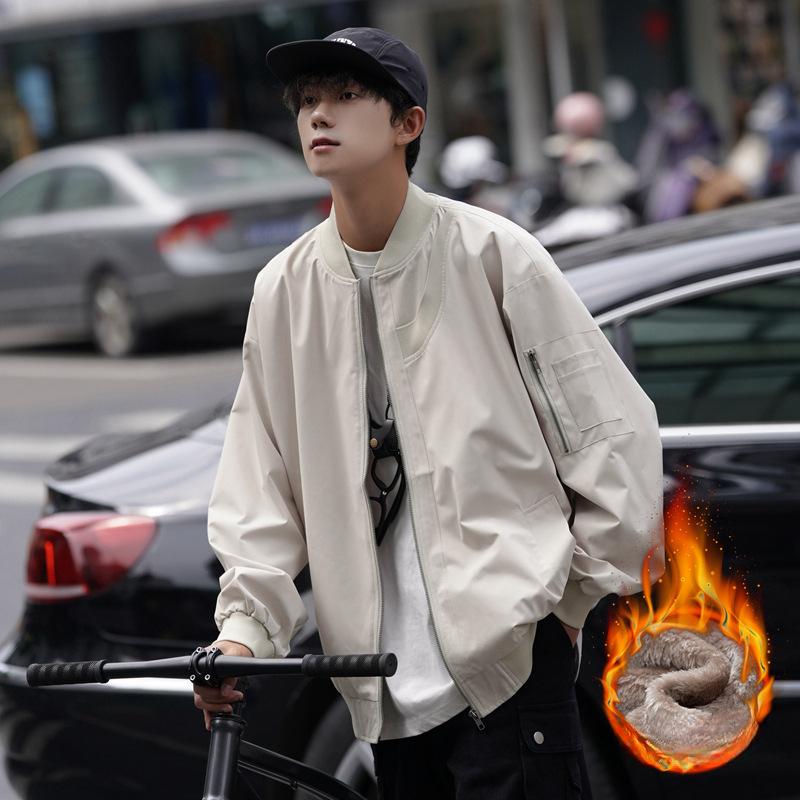 Мужская ретро демисезонная куртка-бомбер высокого класса свободного кроя