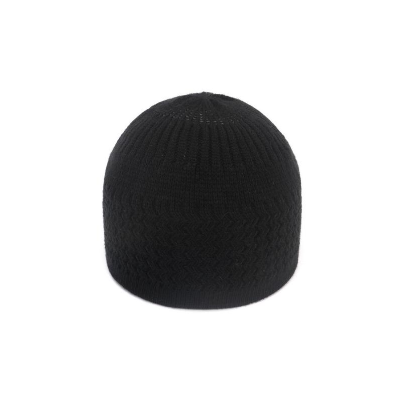 Autumn Winter Hat Hoodie Knitted Hat Men's and Women's Wave Jacquard Neutral Dome Warm Knitted Head Cap