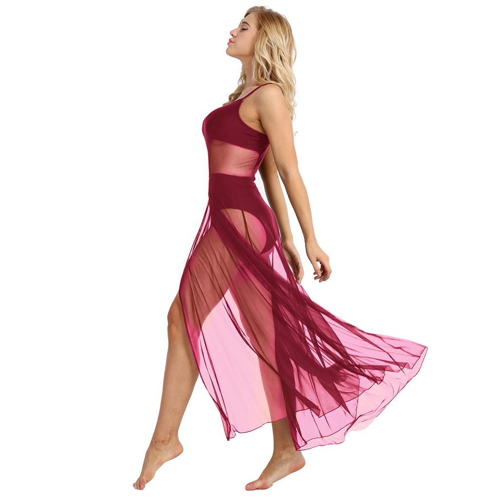 Лирический танец, женское балетное платье с высокой и низкой посадкой, купальник для взрослых, платье-бретелька