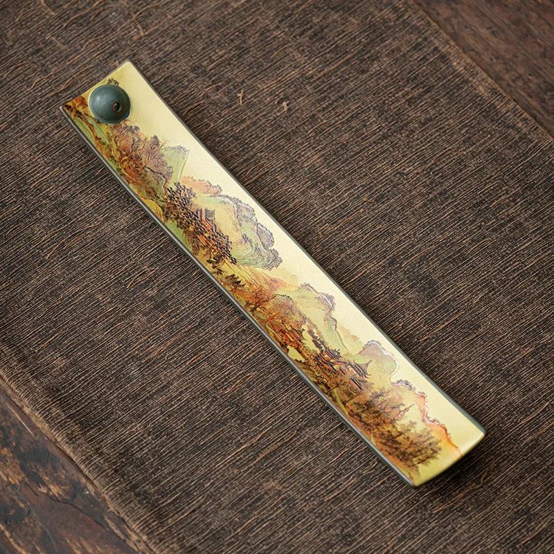 Enamel National Tide Line Incense Holder Decoration Ceramic Imitation Ancient Lying Incense Burner Household Sandalwood Stove