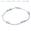 [J3072] - Silver Bracelet 'Clara' Pink Silver (rhodium-plated) - 4 Mm