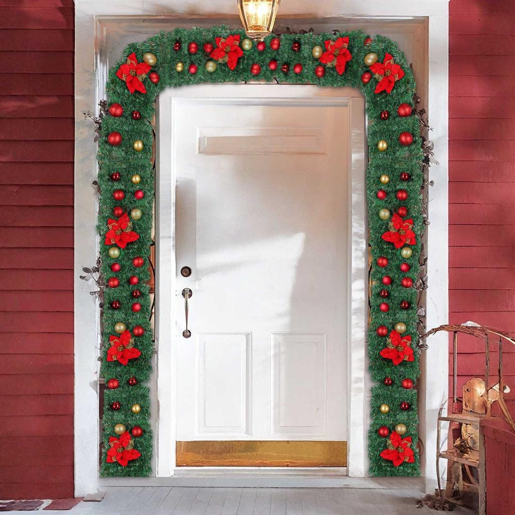 Christmas Decoration Rattan Door Hanging Encrypted Pines Cones Christmas Fireplace Staircase Christmas Number Decoration Pendant