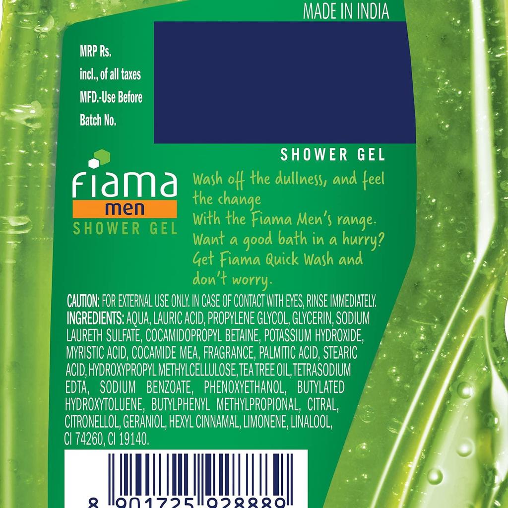 Fiama Men Гель для душа Quick Wash, Средство для мытья тела с кондиционерами для увлажненной кожи, 250 мл
