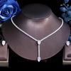 CMM Water Drop Cubic Zircon Women Evening Party Costume Necklace and Earrings Wedding Jewelry Sets for Brides