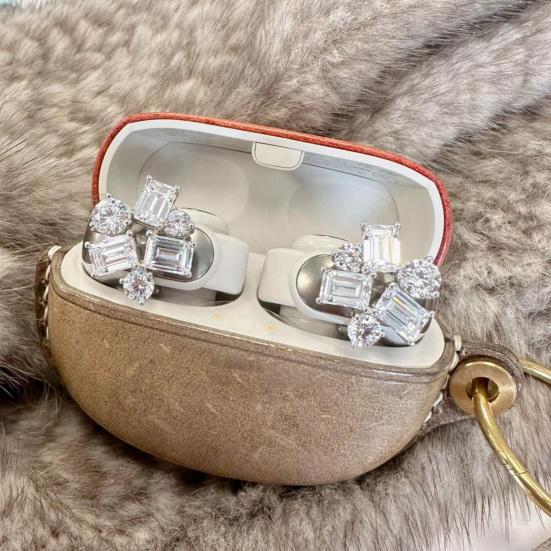 1 шт. Наушник-клипса с блестящим декором из стразов, простая установка, защелкивающийся дизайн, декоративный зажим для наушников для DIY