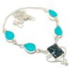 Indian Moss Agate, Chalcedony 925 Sterling Silver Jewelry Necklace 18" r0Z79