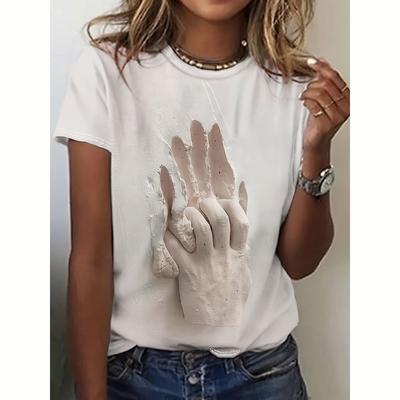 Летняя женская футболка повседневная с коротким рукавом забавная футболка с 3D принтом модная уличная свободная футболка с круглым вырезом женская свободная одежда