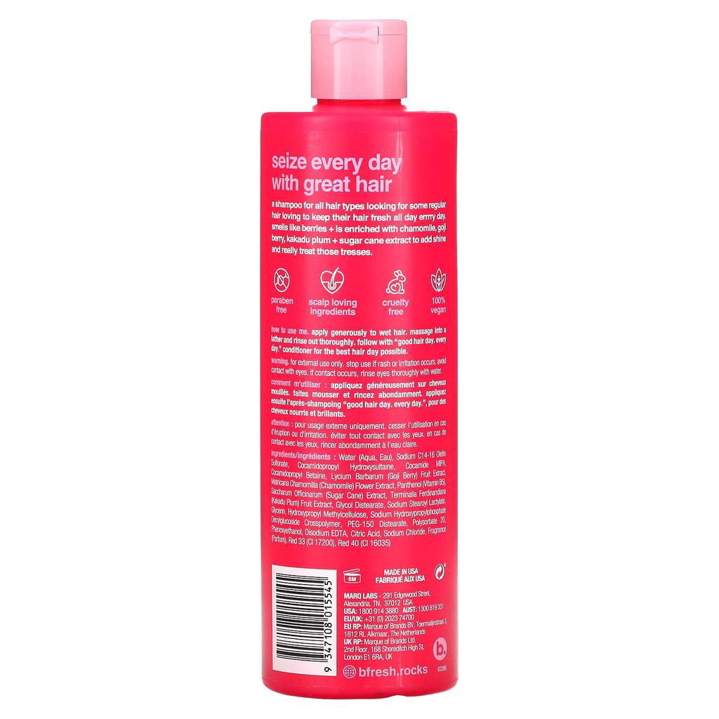 B.Fresh, Good Hair Day Everyday, Daily Care Shampoo, All Hair Types, Berry Bliss, 355Ml(12Fl Oz)
