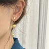 Желтые Серьги-Гвоздики с Лотосом Маленький Боб с Кисточкой Подвеска Высоко Изысканные Изящные Классические Элегантные Серьги