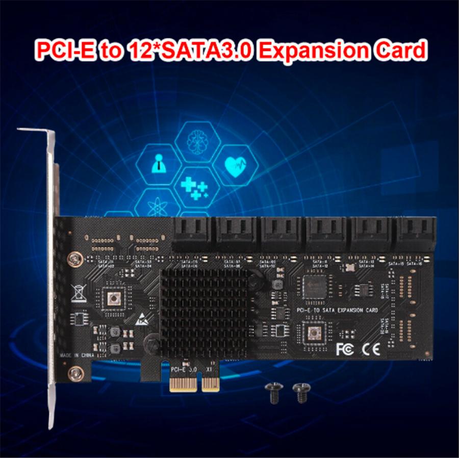 PCIE 1X To 12-Port SATA3.0 Card For Chia Mining For WIN10 LINUX UBUNTU System