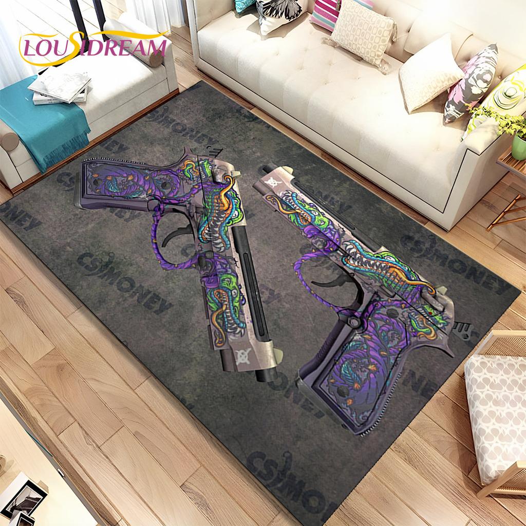 CS, USP, AK, M4, AWP, коврик для винтовки, пистолета, пистолета, ковер для дома, гостиной, спальни, дивана, коврик для двери, декор, нескользящий напольный коврик