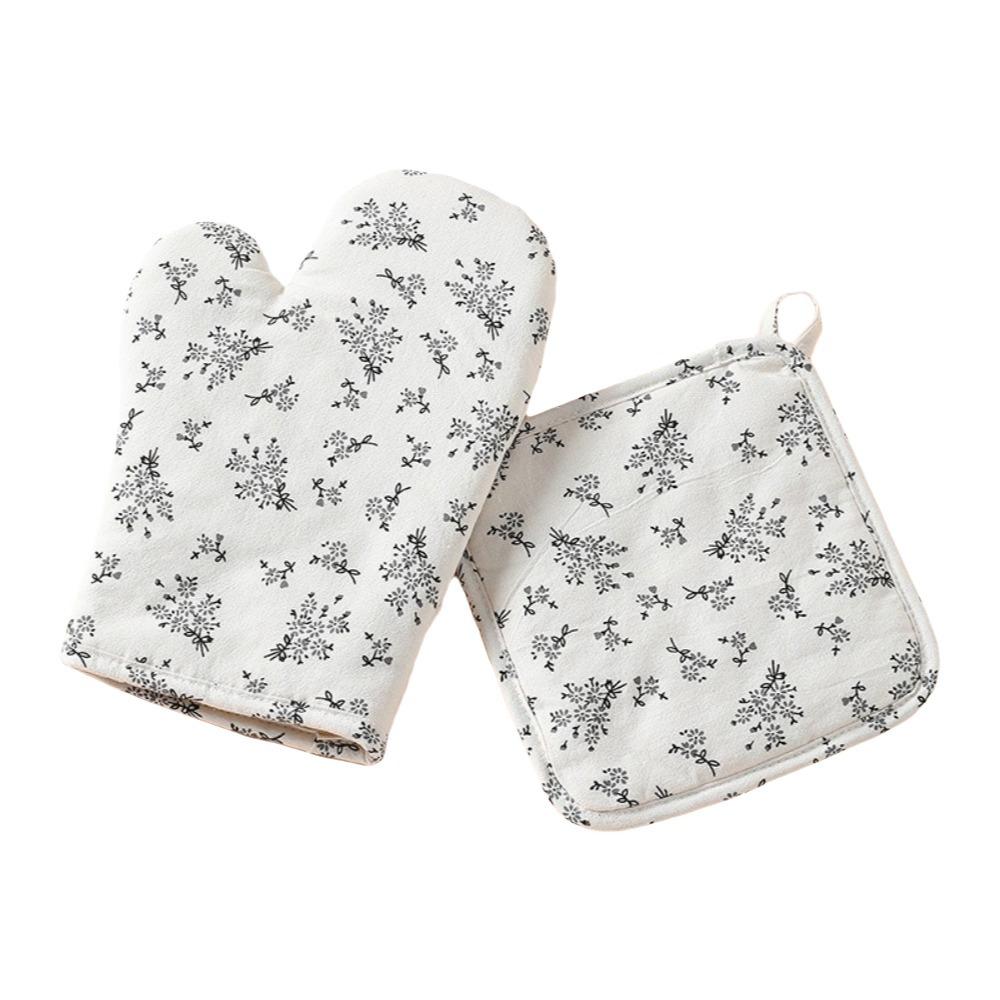 2Pcs Heat Resistant Microwave Oven Gloves Heat Insulation Baking Gloves Hot Pot Cooking