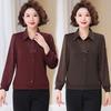2025 Весна/Осень Женская рубашка с длинным рукавом в стиле костюма-двойки для моды среднего и пожилого возраста