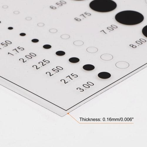 uxcell High-Precision SEC Size Estimation Chart Cover Transparency Defect Detection Film Ruler for Measuring Diameter Defects