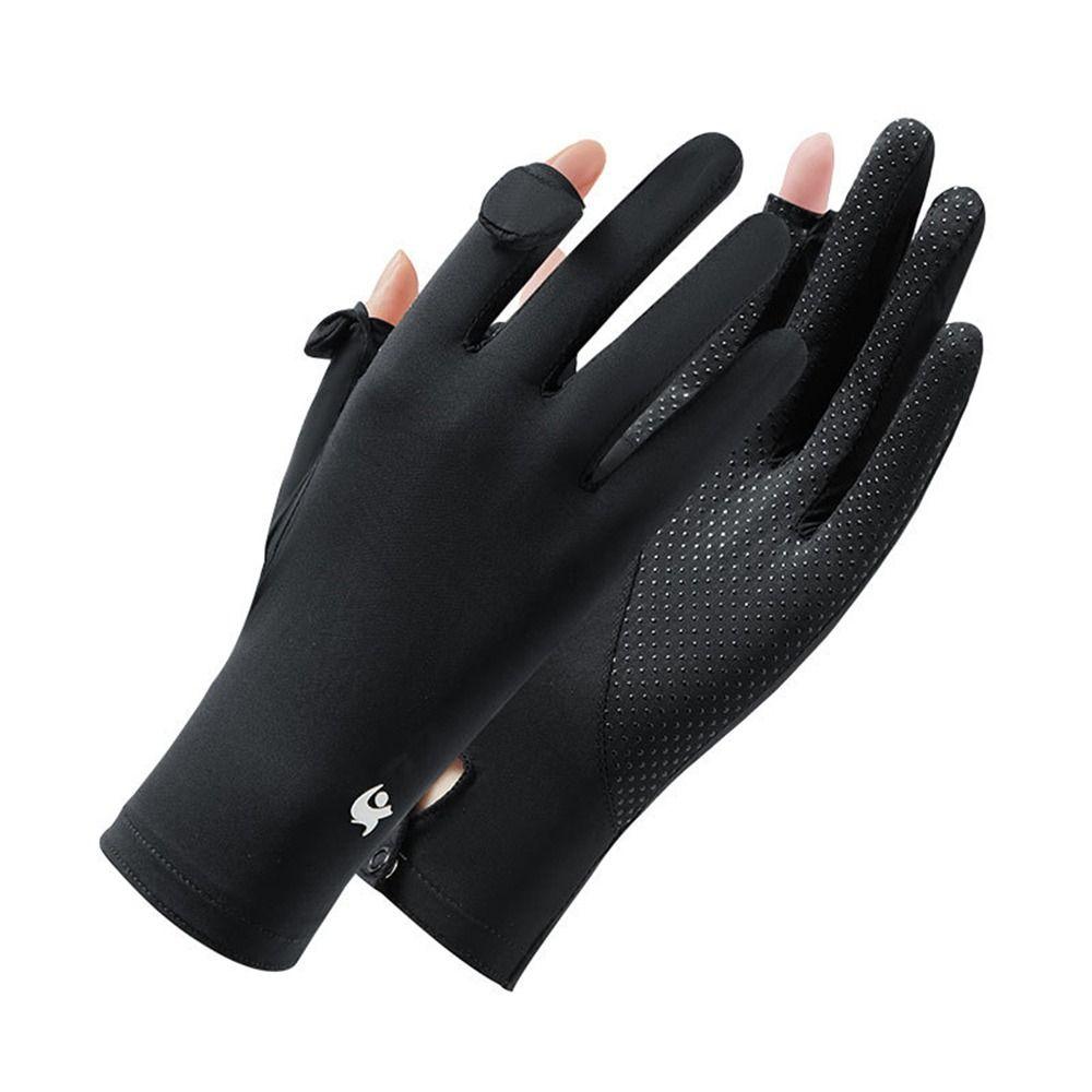 Women Sunscreen Summer Ice Silk Gloves Sun Protection Gloves Anti-UV Gloves Mittens