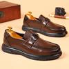 Casual Leather Shoes Men's Cowhide Spring and Autumn Breathable Formal Wear Business Men's Loafers Business Trend Doudou Shoes