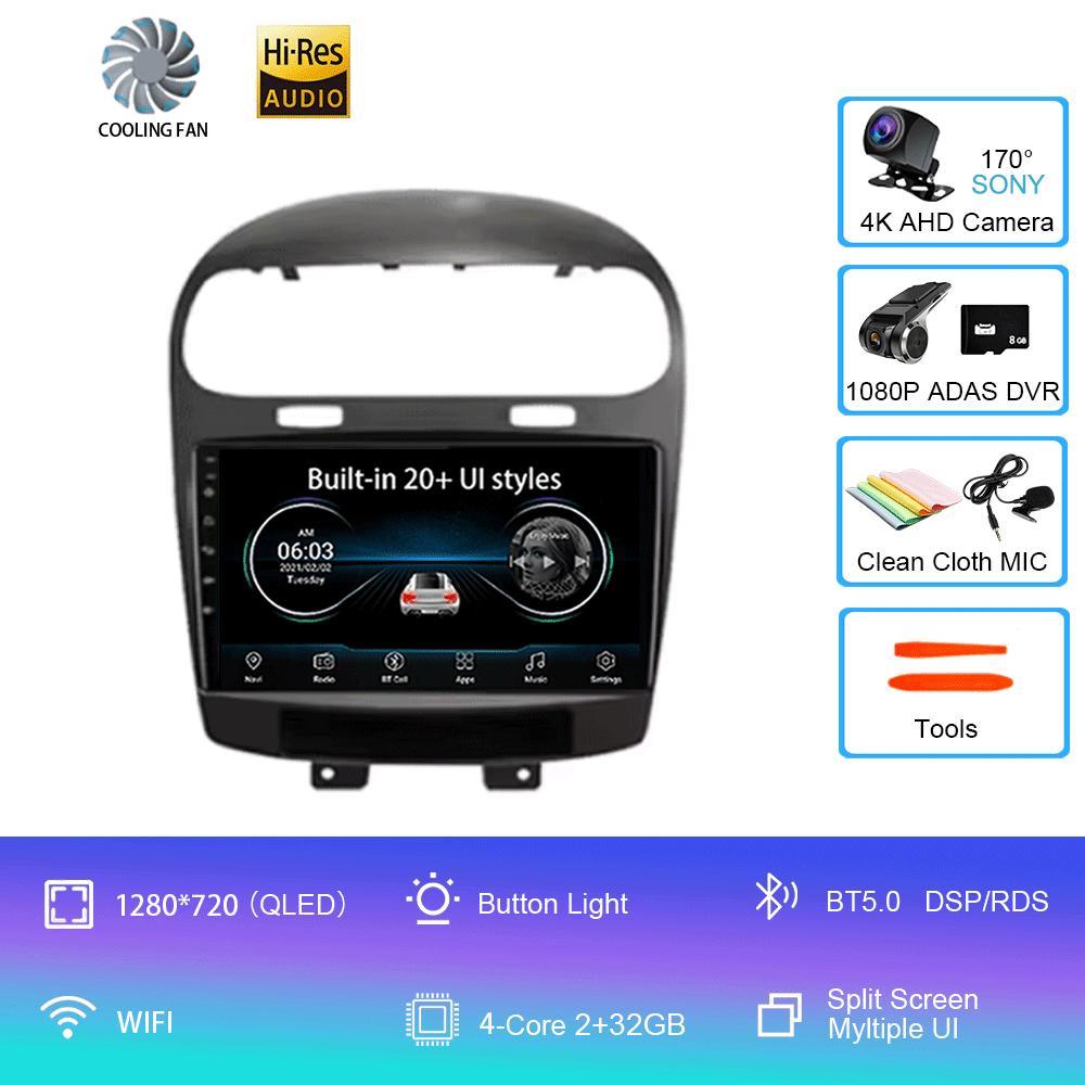 Для Dodge Journey Fiat Leap Freemont 2011 - 2020 Автомагнитола Мультимедийный плеер Навигация GPS DSP 4G Wi-Fi Carplay Auto Android 14