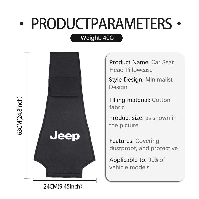 Car Headrest Pillow Cover Wear-Resistant Auto Accessories For Jeep Cherokee Wrangler JK Gladiator Compass Renegade Patriot AJW1