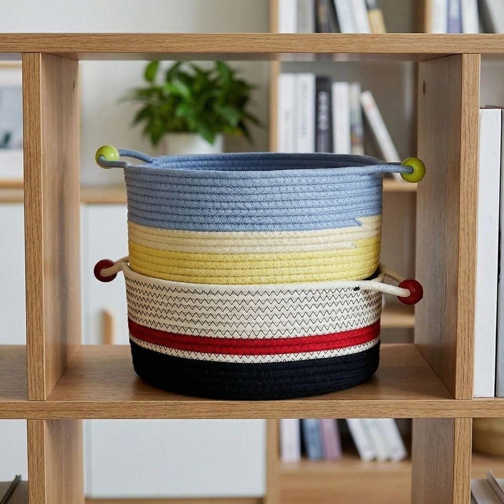 Decorative Cotton Rope Storage Box Large Capacity Desktop Organizer Makeup Storage Basket Keys
