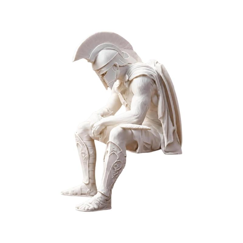 3D-печатные фигурки греческих воинов, Декоративные элементы, Сидящий акцент для полки с деталями доспехов, Коллекционный орнамент для стола или витрины