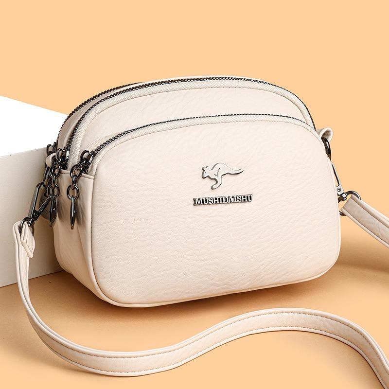 Stylish Casual Small Square Bag Large Capacity Soft Leather Single Shoulder Crossbody Mother Bag