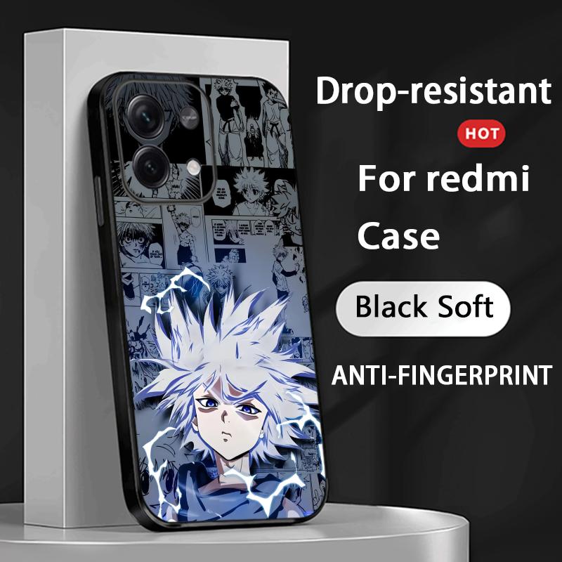 Киллуа Золдик Охотники X H узор Чехол для телефона Для Redmi Note 14 13 12 11 Pro Plus S 5G 14C A3 Мягкий черный чехол для телефона