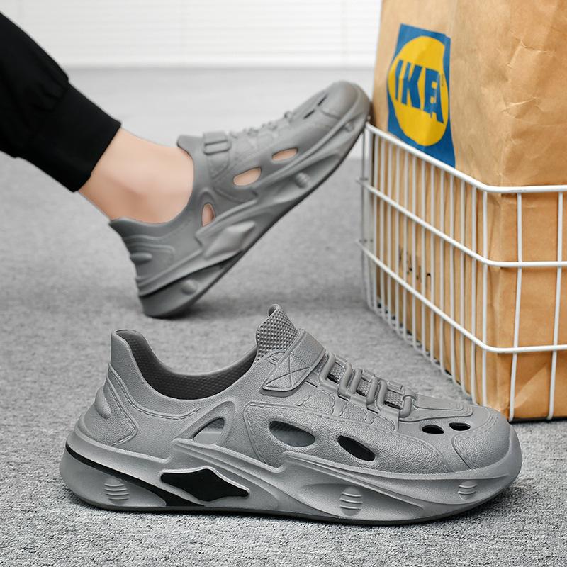 Мода 2025 Обувь-пещеры Мужские сандалии на мягкой подошве для вождения, вонючие сандалии для ношения на открытом воздухе, летние противоскользящие и пахнущие пляжные туфли