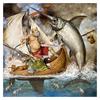 5d Diy Алмазная картина Пейзаж Рыбалка Рыба Полный круглый дрель Горный хрусталь Вышивка Крестом