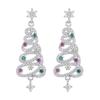 Дизайнерские серьги в виде рождественской елки для женщин, эффектные модные и праздничные серьги с атмосферой, блестящие и красочные украшения