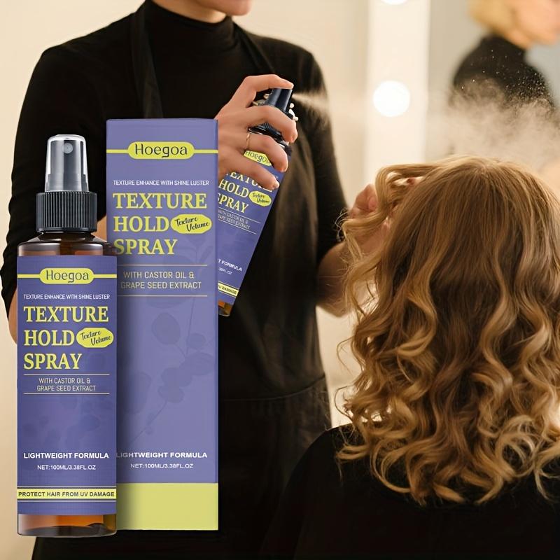 100ml Texturizing Hold Spray with Castor Oil & Shape Seed Extract - Lightweight Formula, 5s Dry, No Residue, Styling & Protection,Hair Styling Product