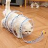 Cat Tunnel Toy Spiral Kitten Toy Foldable Design Easy To Install Interactive Spiral Cat Tunnel with Feather Toy