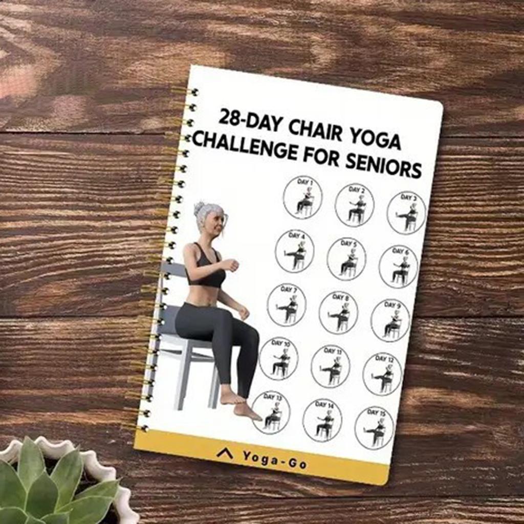 28 Days Chair Yoga Challenge Notebook with Workout Plan for Beginners Home Office Fitness Weight Loss