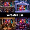 UV Activated Christmas Garage Door Cover Fluorescent 2D Flat Christmas Door Banner Lighted Holiday Cartoon Backdrop for Xmas Indoor Outdoor Wall Decor
