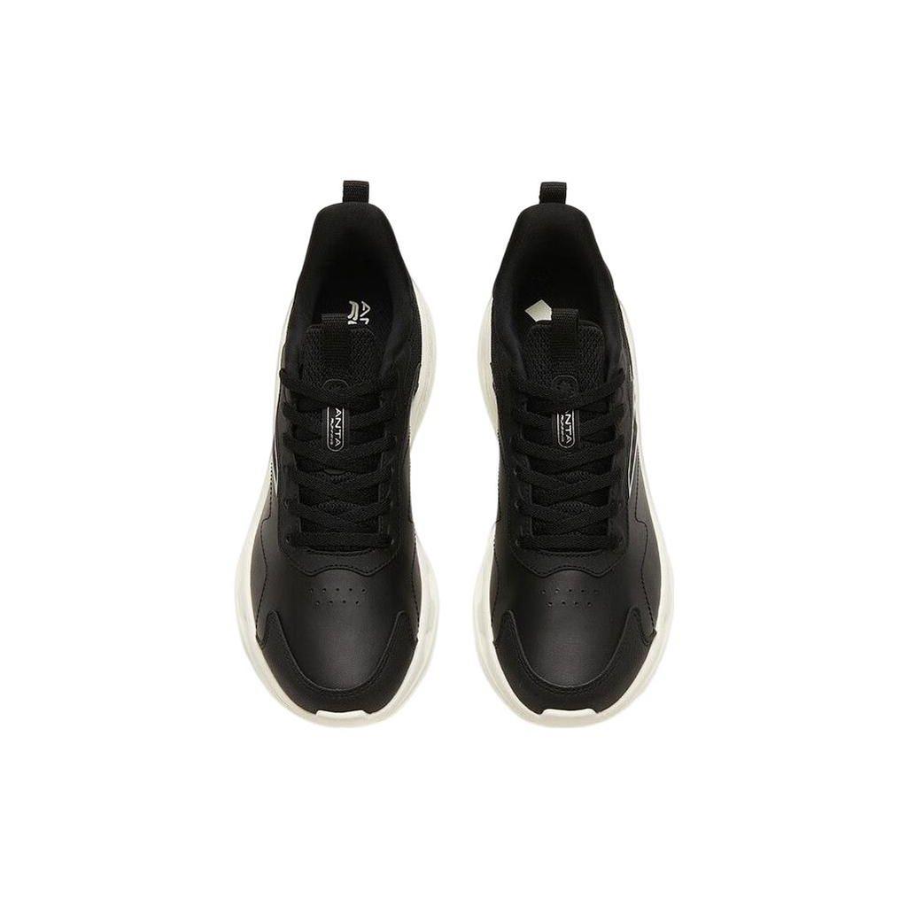 Anta Energy Ring Shock Absorbing Lightweight Low Top Casual Running Shoes Women Sneaker Bright-Black White 122315575-8