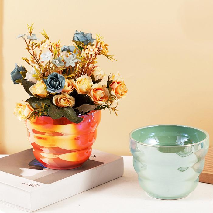 Красочный керамический цветочный горшок, горшок для суккулентов, комнатные украшения, садовые принадлежности, горшок для растений бонсай