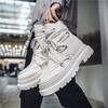 Fashion New Fashion Motorcycle Boots Men Strap Designer Men's White Boots Streetwear Platform Shoes Men Black Leather Short Barrel Boots