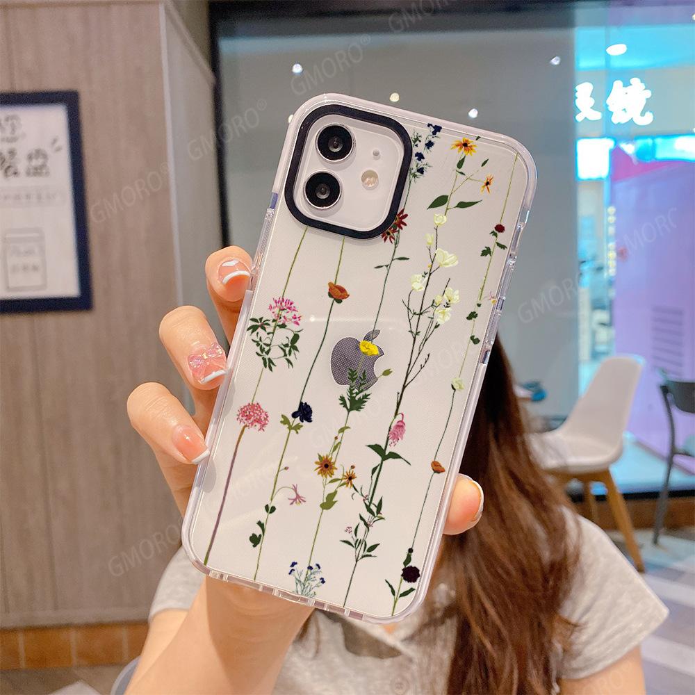 Взрыв внешней торговли — это не просто цветок iPhone14 двухцветный ТПУ прозрачный чехол Apple 17 цветочный чехол для мобильного телефона 16