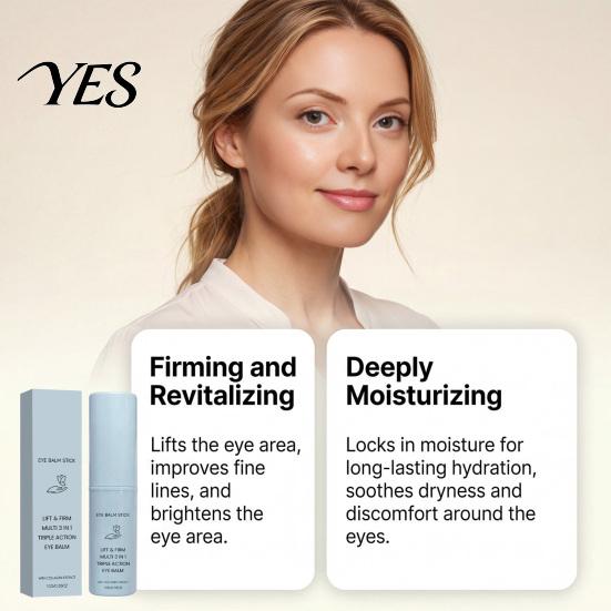 Quick Absorb Eye Cream 10g Under Balm Stick, Hydrating Non-greasy Brightener, Collagen Undereye for Dark Circles & Wrinkles