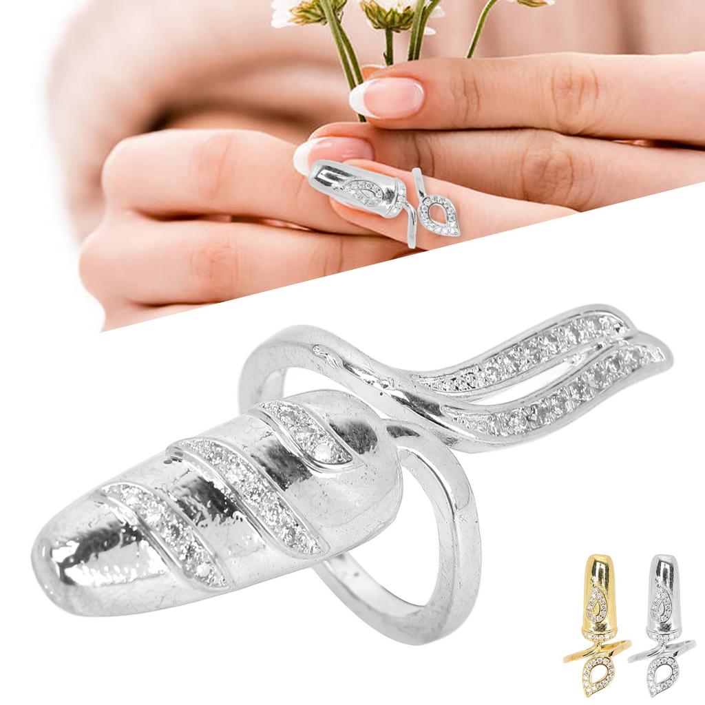 Креативные кольца в форме ногтей, персонализированные модные открытые кольца, украшения со стразами, украшения на кончики пальцев