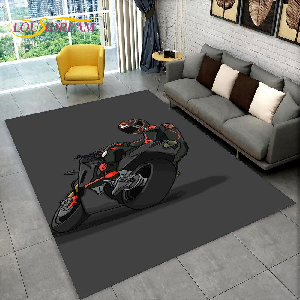 3D коврик для гонок на мотоциклах, большой ковер для дома, гостиной, спальни, дивана, коврик для двери, украшение для детской игры, нескользящий напольный коврик