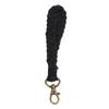 Boho Keychain Hand Weaving Hollow Style Cotton Rope Black Coating Zinc Alloy Clip Purse Keychain