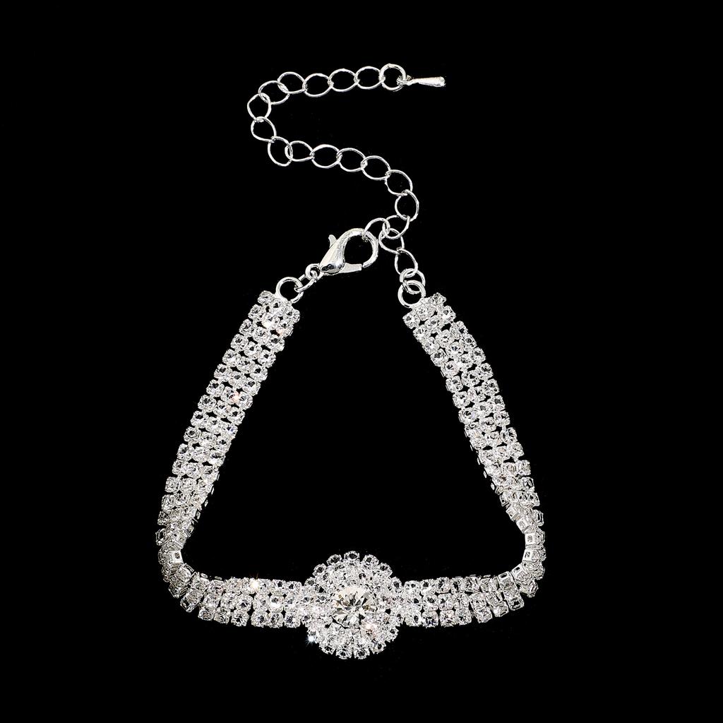 Свадебная и повседневная одежда Темперамент Супер Вспышка Бриллиантовое Ожерелье Серьги Браслет Комплект из трех предметов